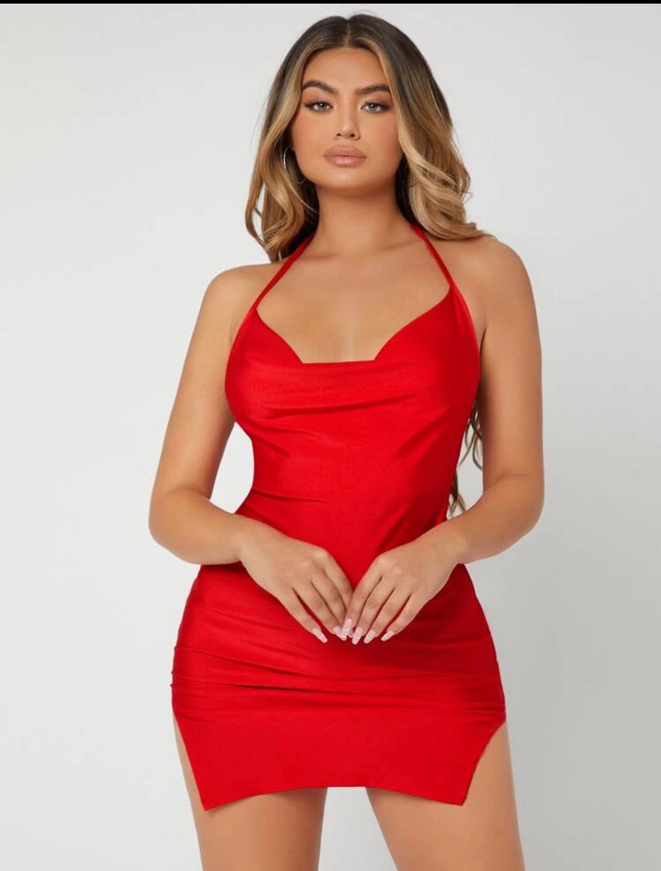 ECLOSET: RED BODYCON DRESS